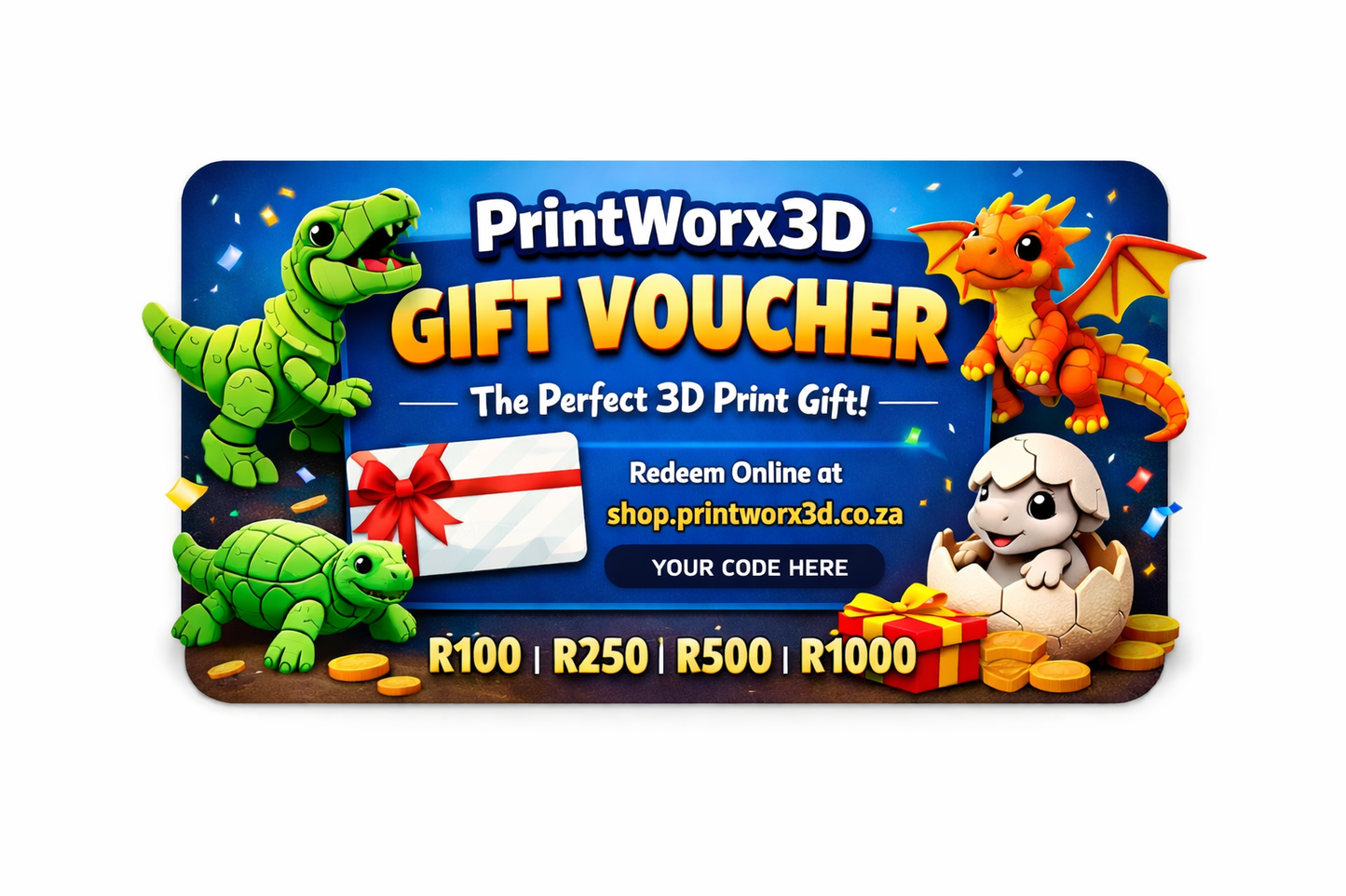 PrintWorx3D digital gift voucher card design