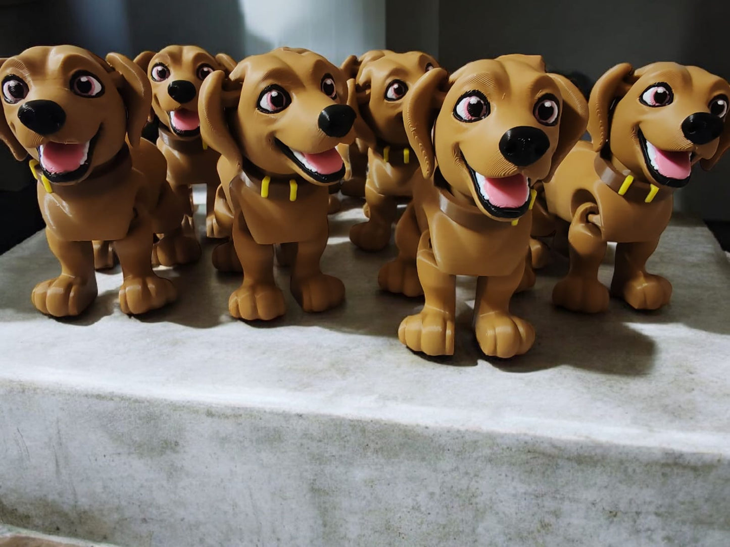 Yellow Labrador retriever dog with articulated legs and tail