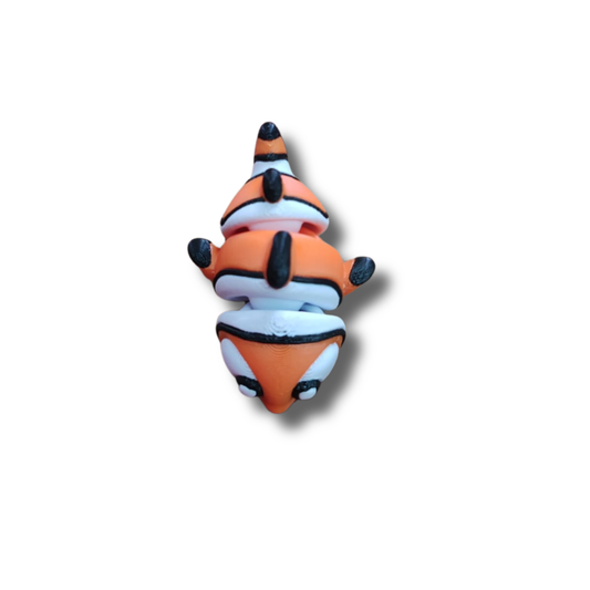 Orange clownfish with black and white stripes