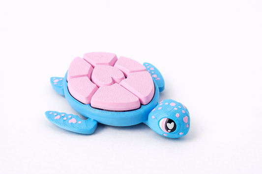 Clicker Turtle Keychain Mechanical Fidget — flexible 3D printed collectible, made in SA