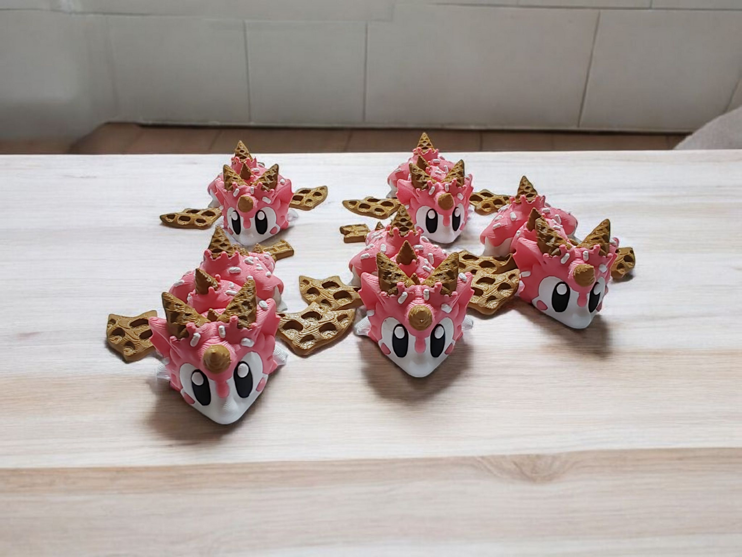 Fantasy Dragon Trio – 3D Printed Cute Articulated Fidget Dragons (3 Pack)
