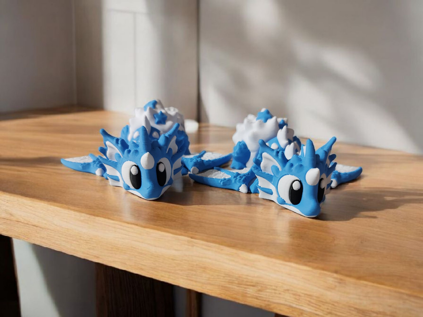 Ocean-themed dragon with seashell patterns and articulated body