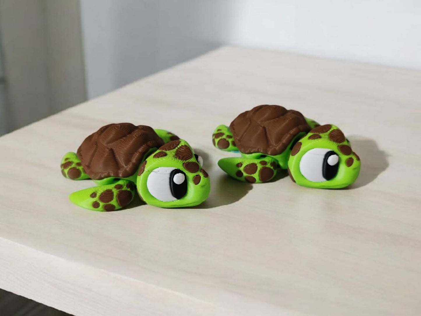 Green articulated sea turtle with flexible flippers