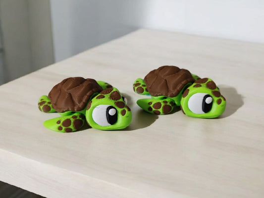 Green articulated sea turtle with flexible flippers