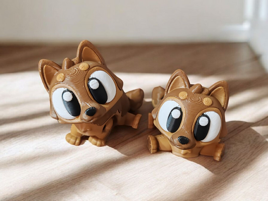 Brown and black German Shepherd dog with articulated body