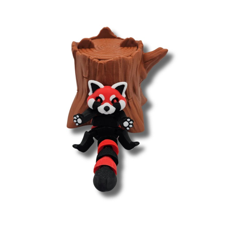 Orange red panda trash animal with poseable limbs