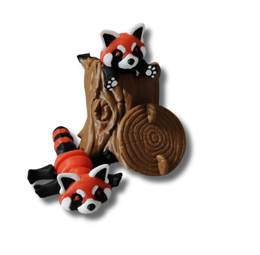 Red panda collectible with flexible ringed tail