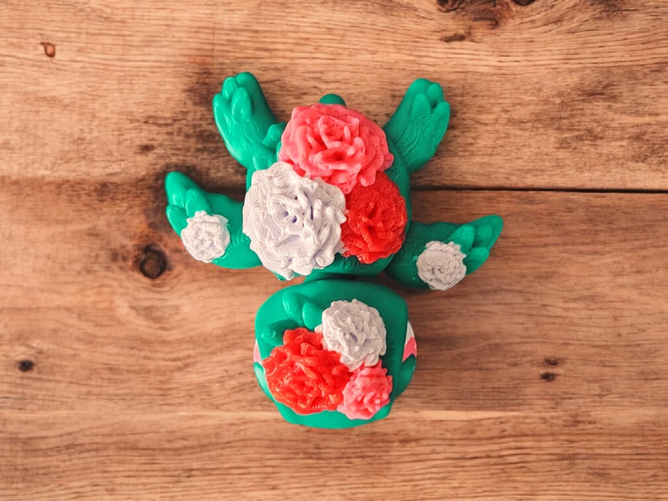 Colorful flower articulated turtle collectible figure