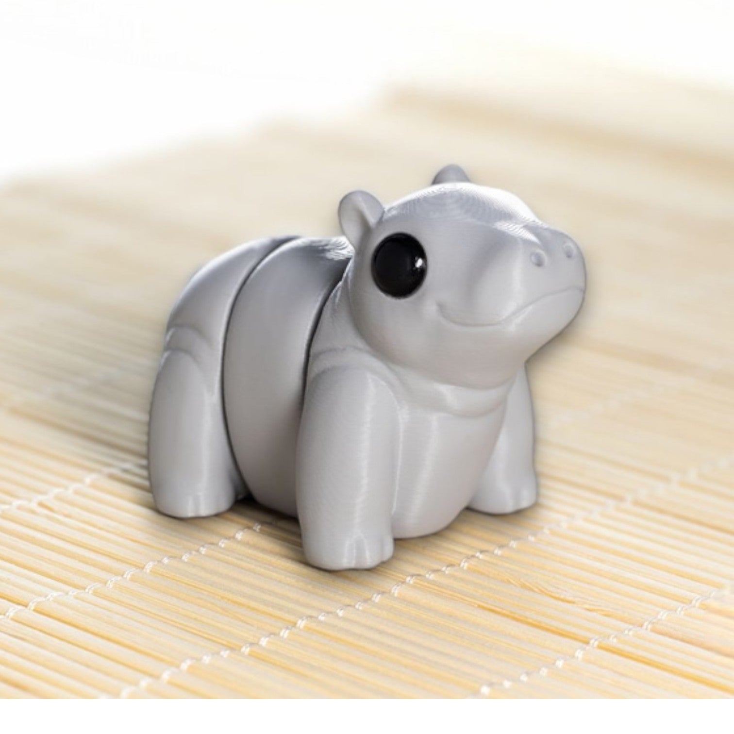 Gray flexible hippo figurine with poseable legs