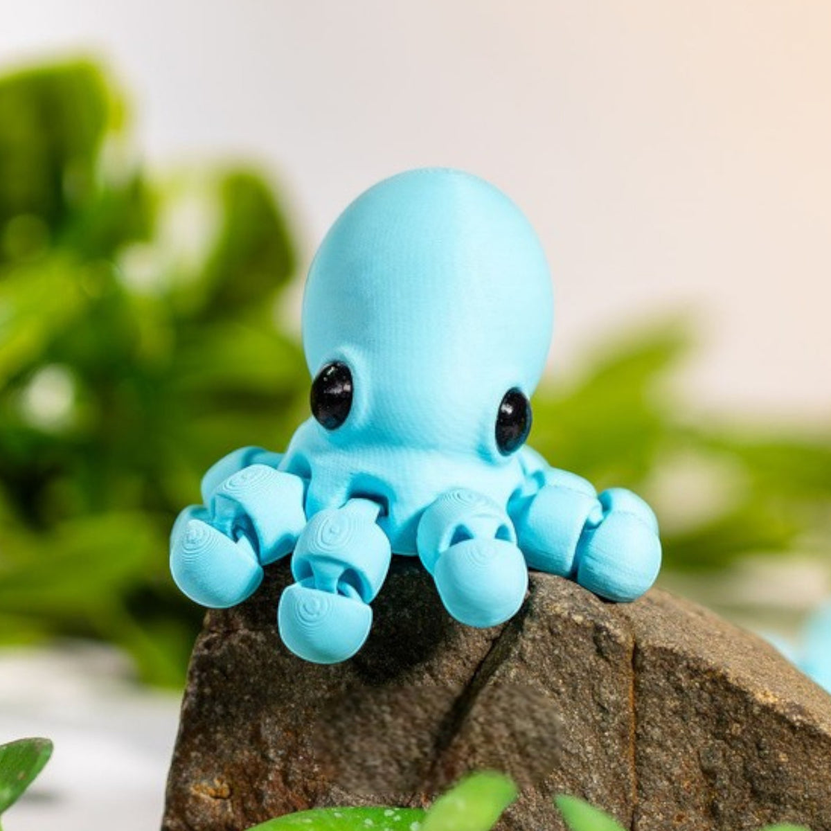 Purple flexible octopus figurine with articulated tentacles