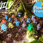 Collection of colorful FlexiFriends wild animal figurines including lion, elephant and giraffe